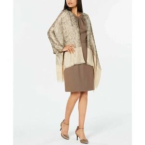 INC International Concepts I.N.C. Metallic Leopard-Print Jacquard Wrap‎ NWT